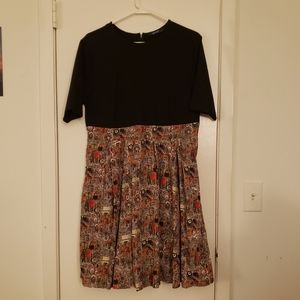 Eshakti Vintage Print Fit and Flare Dress